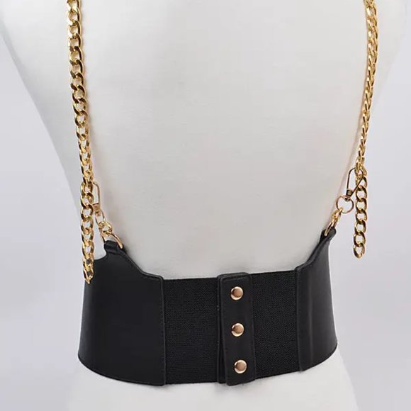 Plus Size Corset Belt with Chain Straps